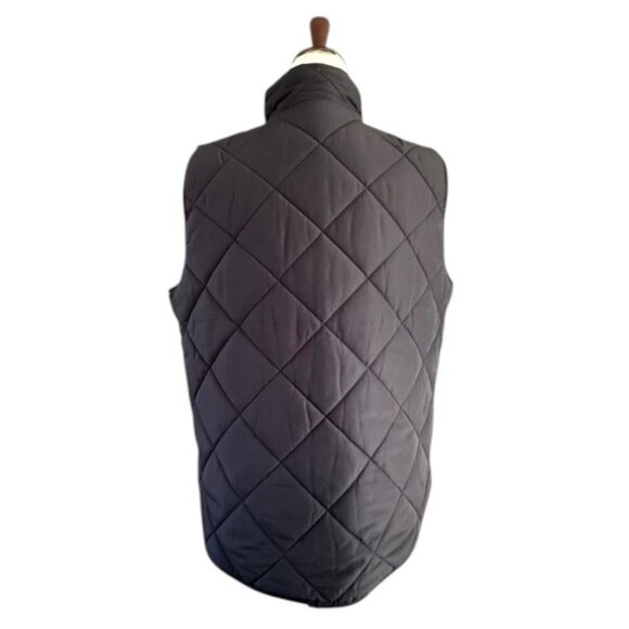J. CREW Women's Quilted Puffer Vest Black Full Gold Zip Size Large NWT - Picture 7 of 11
